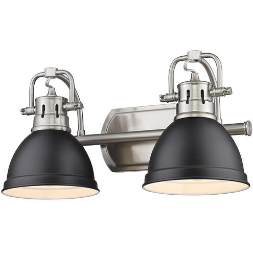Duncan 2 Light 17 inch Pewter Bath Vanity Wall Light in Matte Black